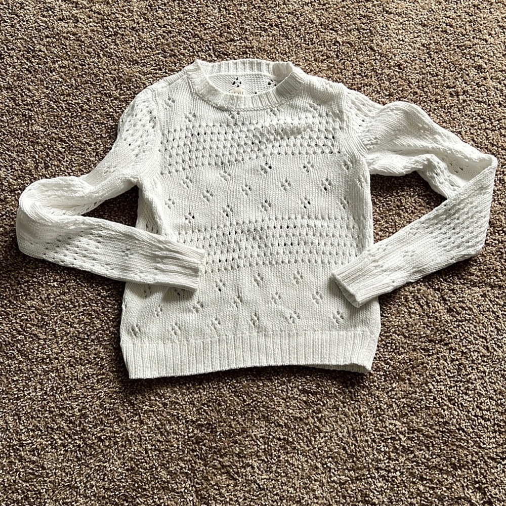 Rebecca Taylor La Vie Pointelle Knit Sweater Size Small